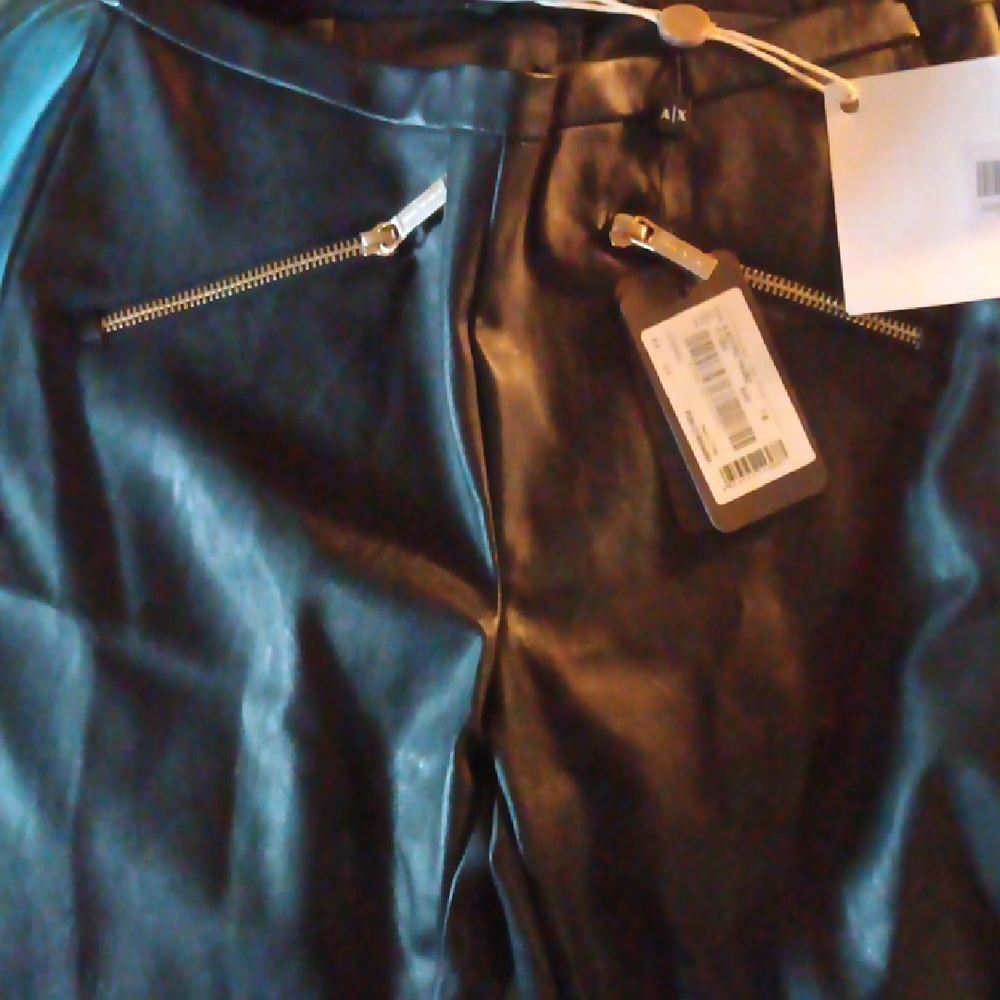 Armani Exchange Black Straight Leg Trousers